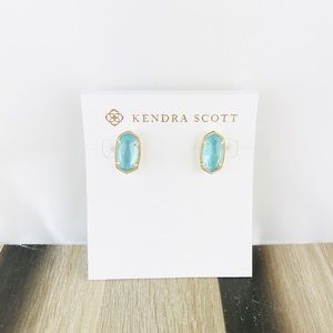 Kendra Scott Ellie Aqua Illusion gold earrings